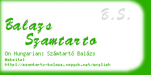 balazs szamtarto business card